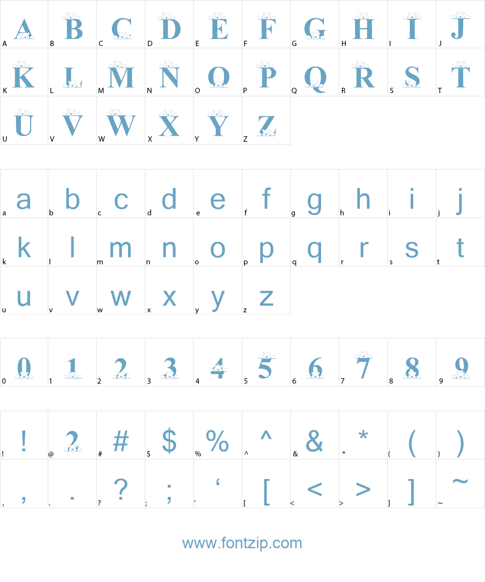LMS Peek-A-Pooh Font Character